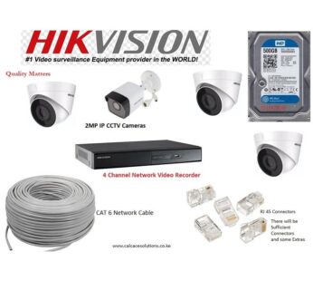 Hikvision 4 IP CCTV CAMERAS 2MP Complete Kit With Clear Night Vision