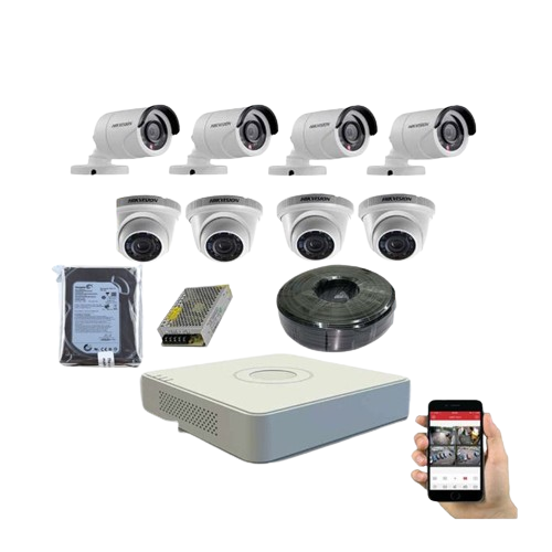 Hikvision 8 Quality 1080P 2MP CCTV Cameras Full System Kit 2TB Hdd