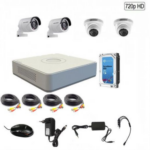 4 Channel Full Kit complete CCTV security system with 4 cameras and DVR for home and business surveillance